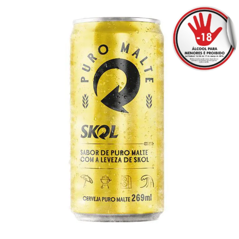 Cerveja Skol Puro Malte 269Ml