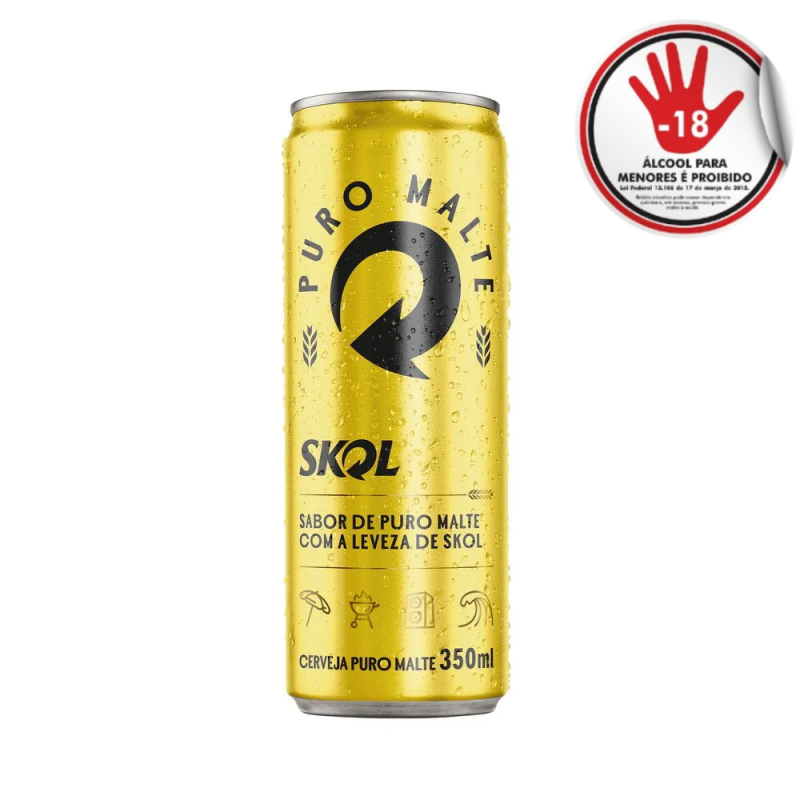 Cerveja Skol Puro Malte Sleek Lt 350Ml